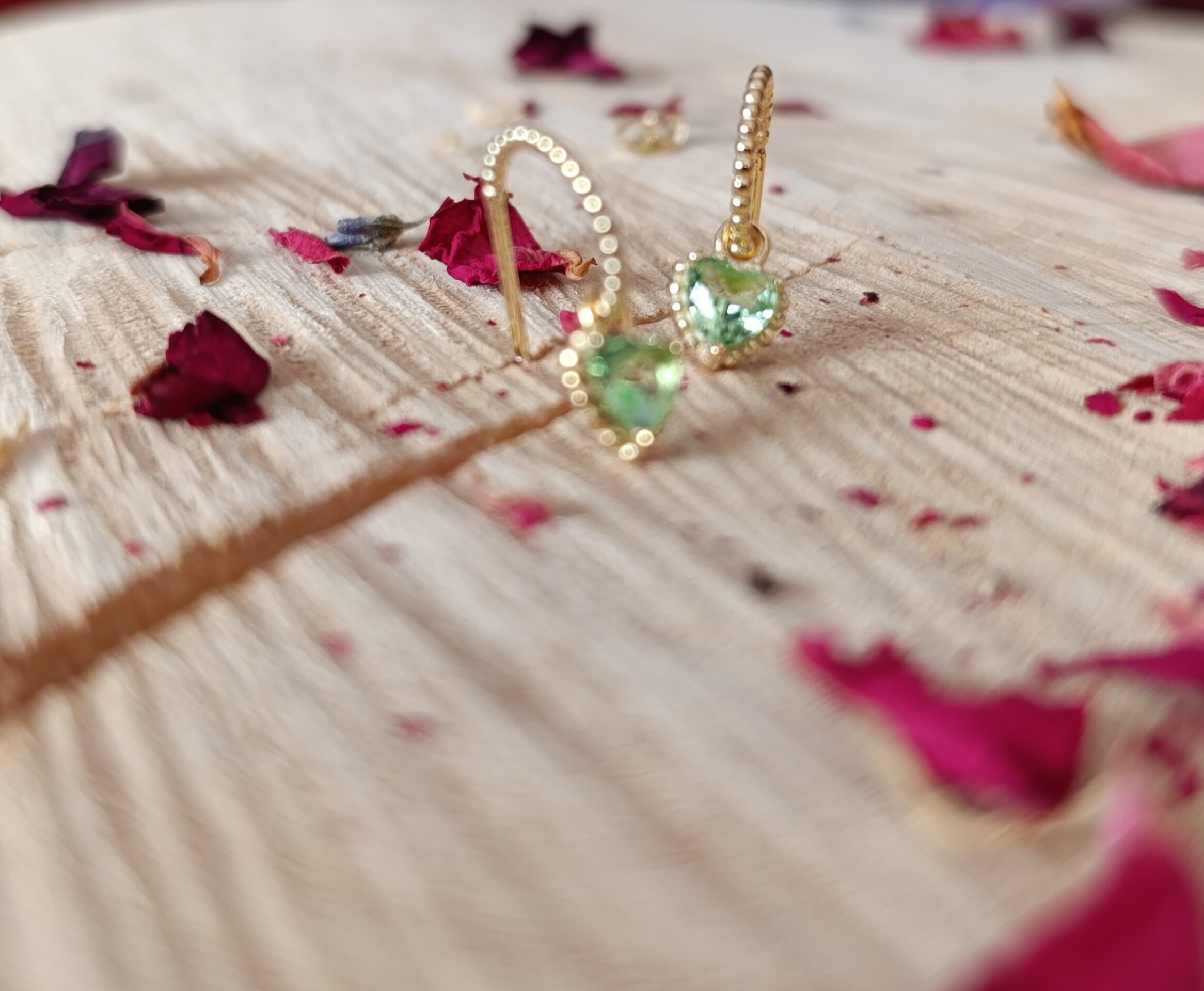 Pendientes Corazón de la Amazonia en Plata de Ley y Baño de Oro - 4