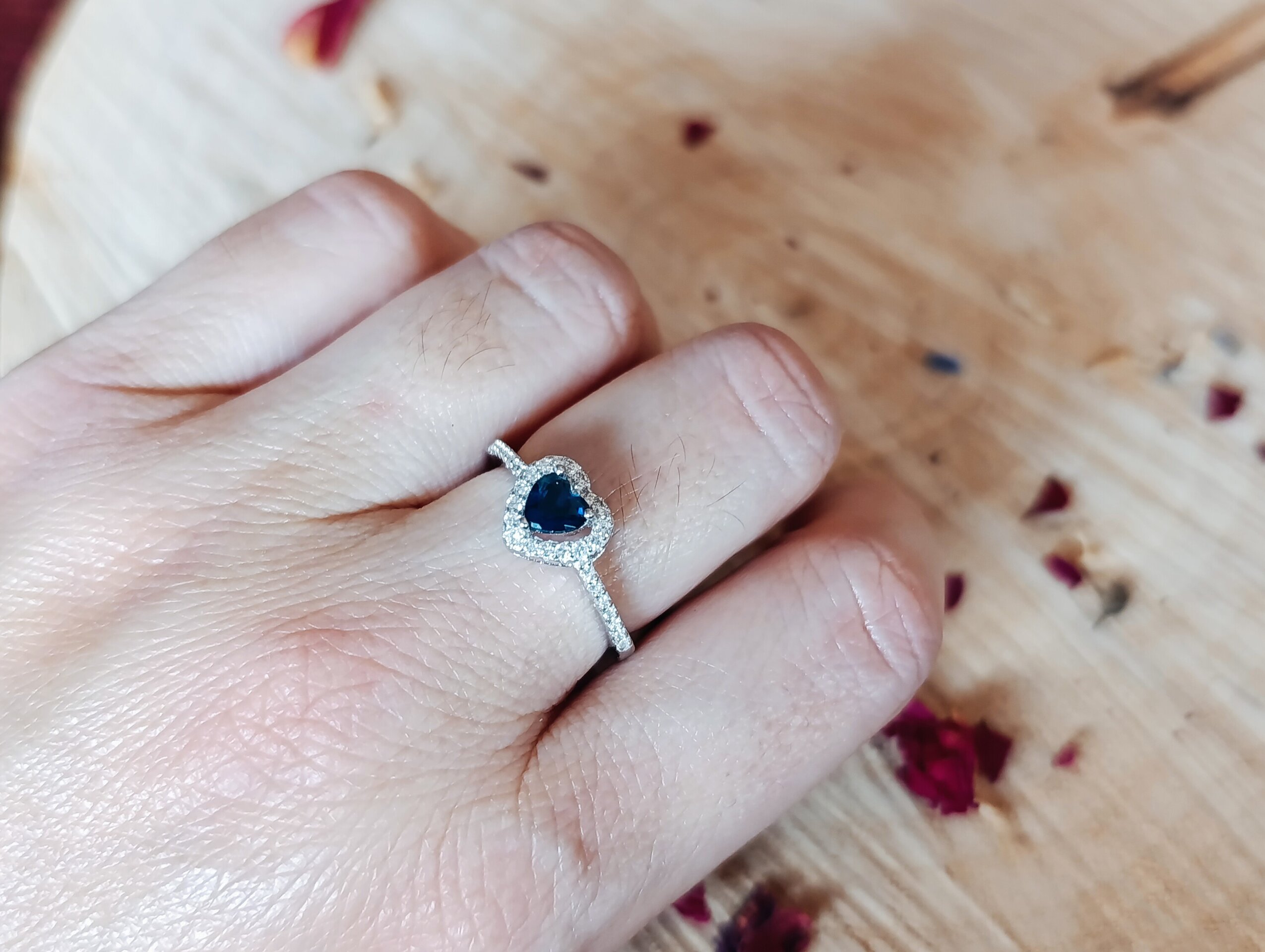 Anillo Corazón del Océano de Plata de Ley 925 - 3