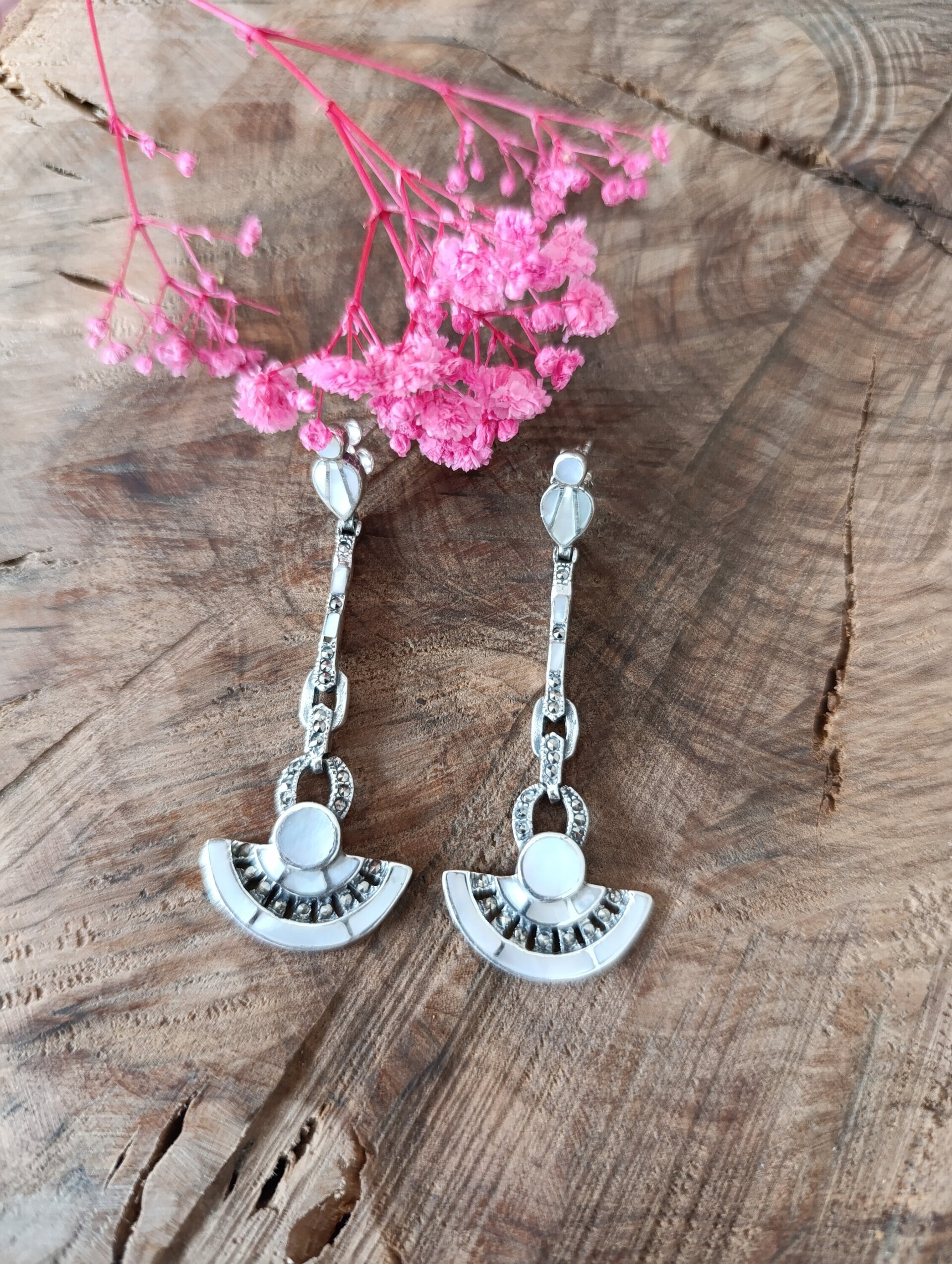 Pendientes Hortensia Plata de Ley - 2