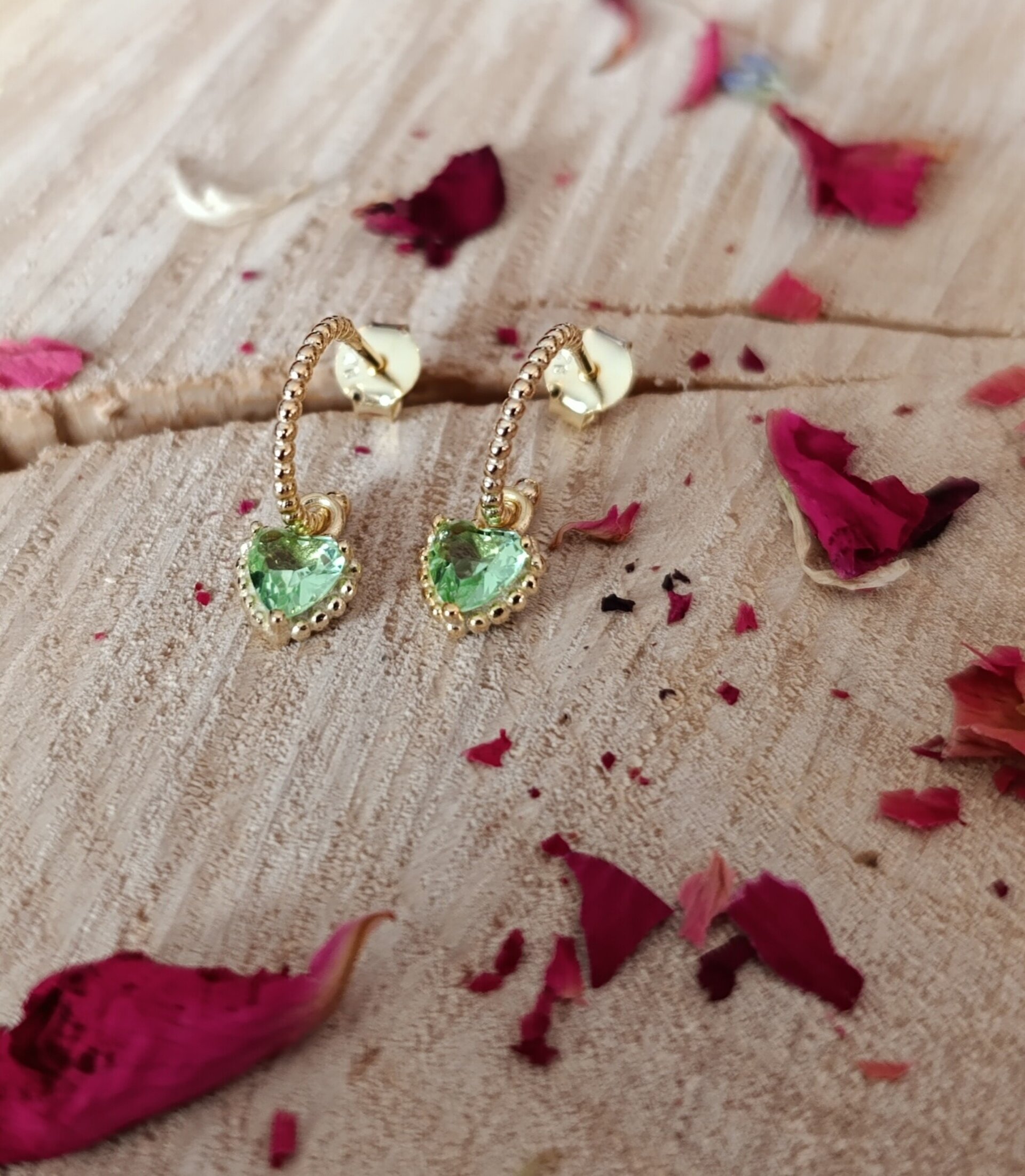 Pendientes Corazón de la Amazonia en Plata de Ley y Baño de Oro - 6