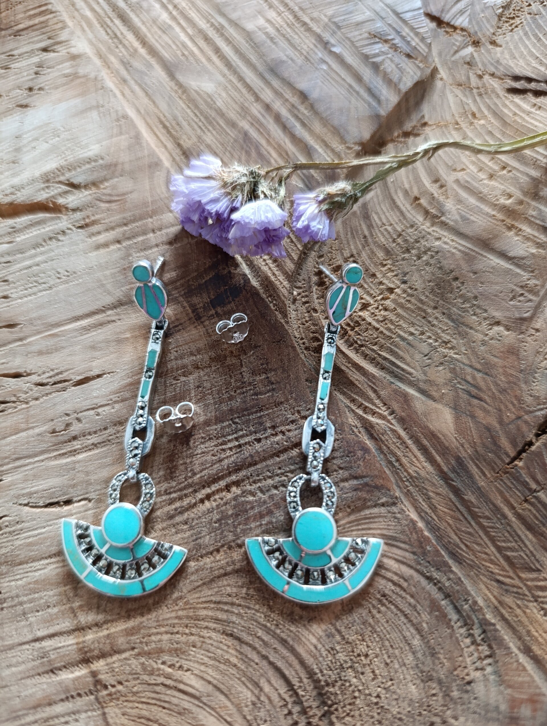 Pendientes Hortensia Plata de Ley - 4