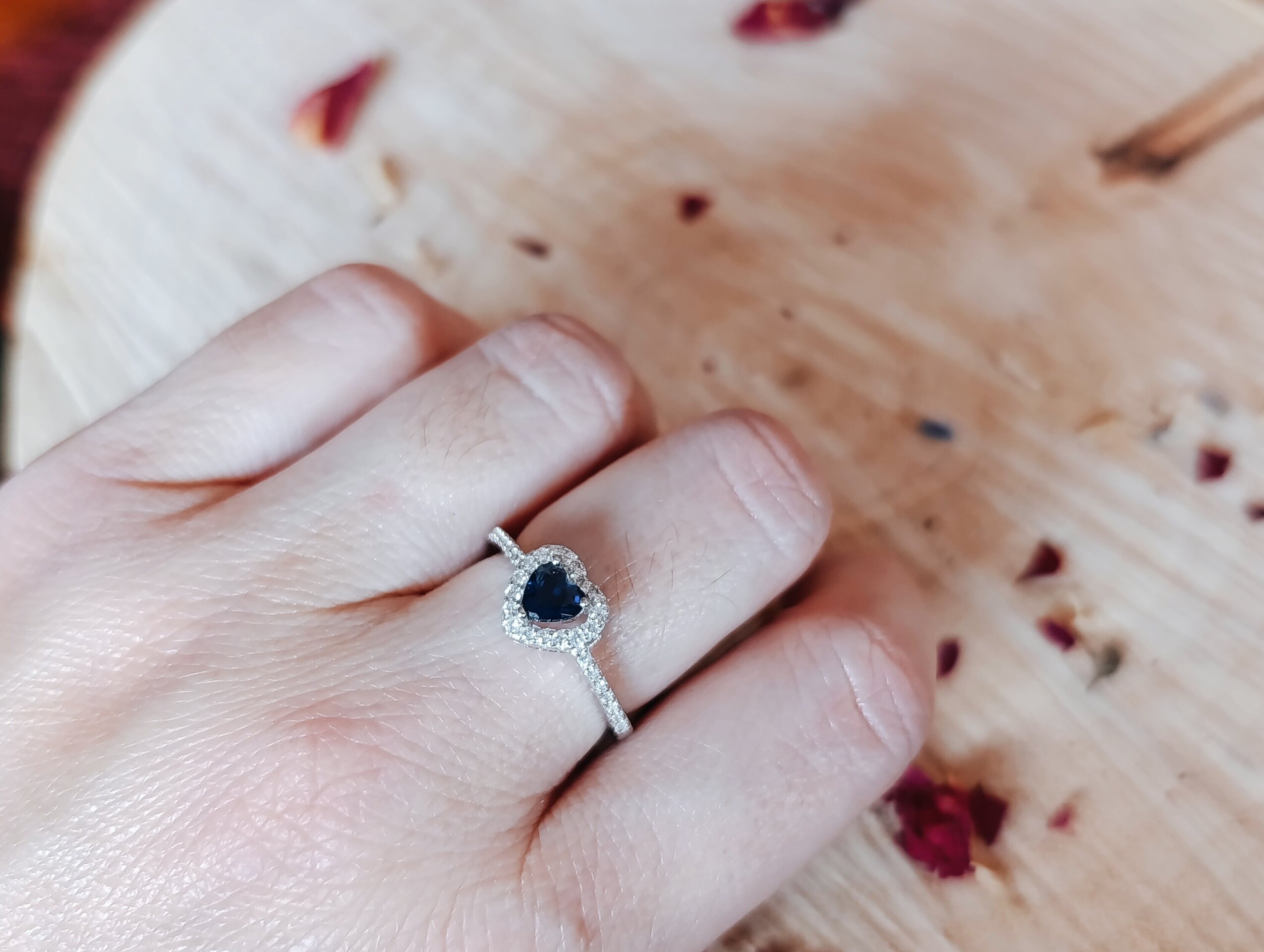 Anillo Corazón del Océano de Plata de Ley 925 - 4