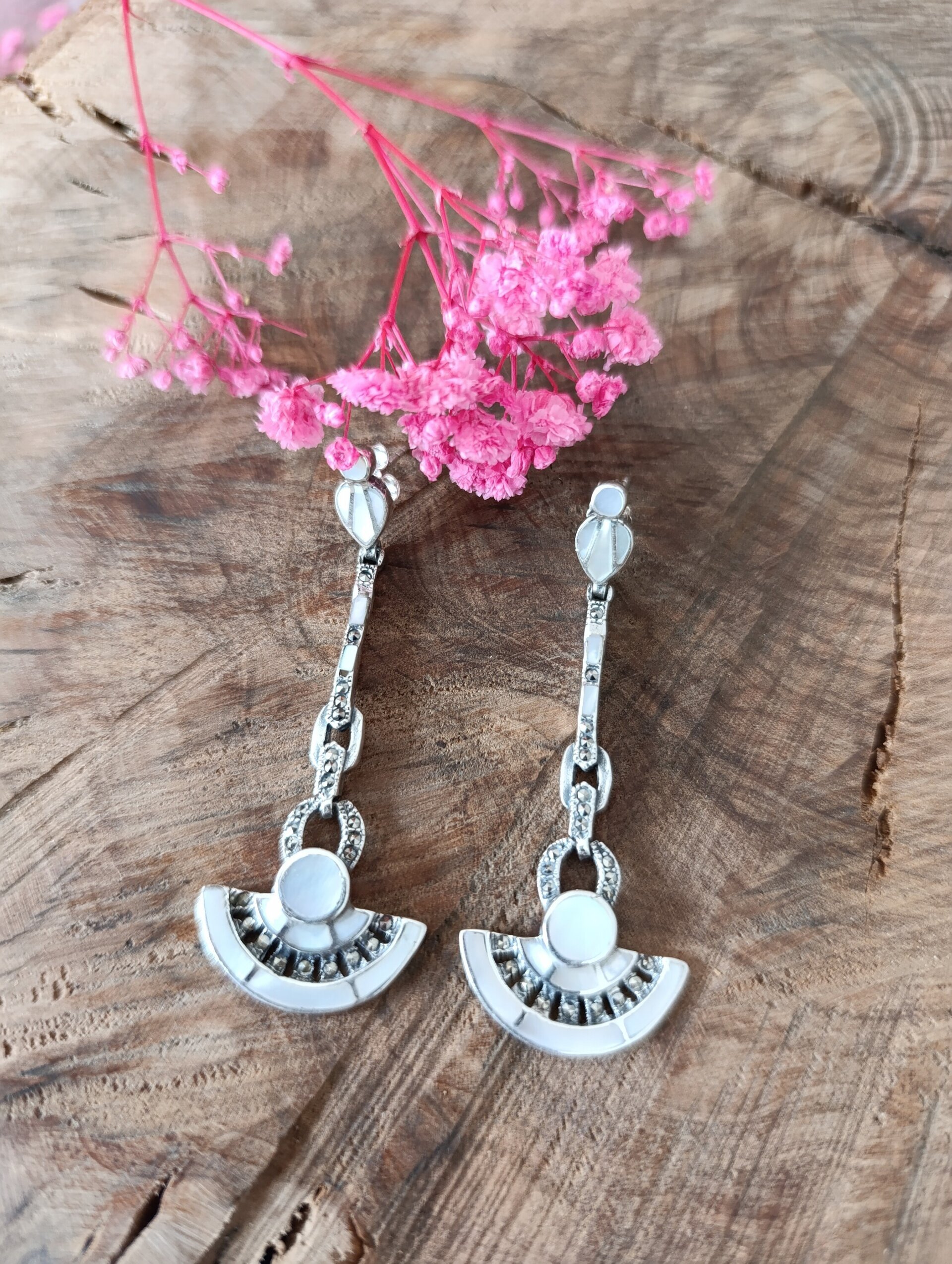 Pendientes Hortensia Plata de Ley - 3
