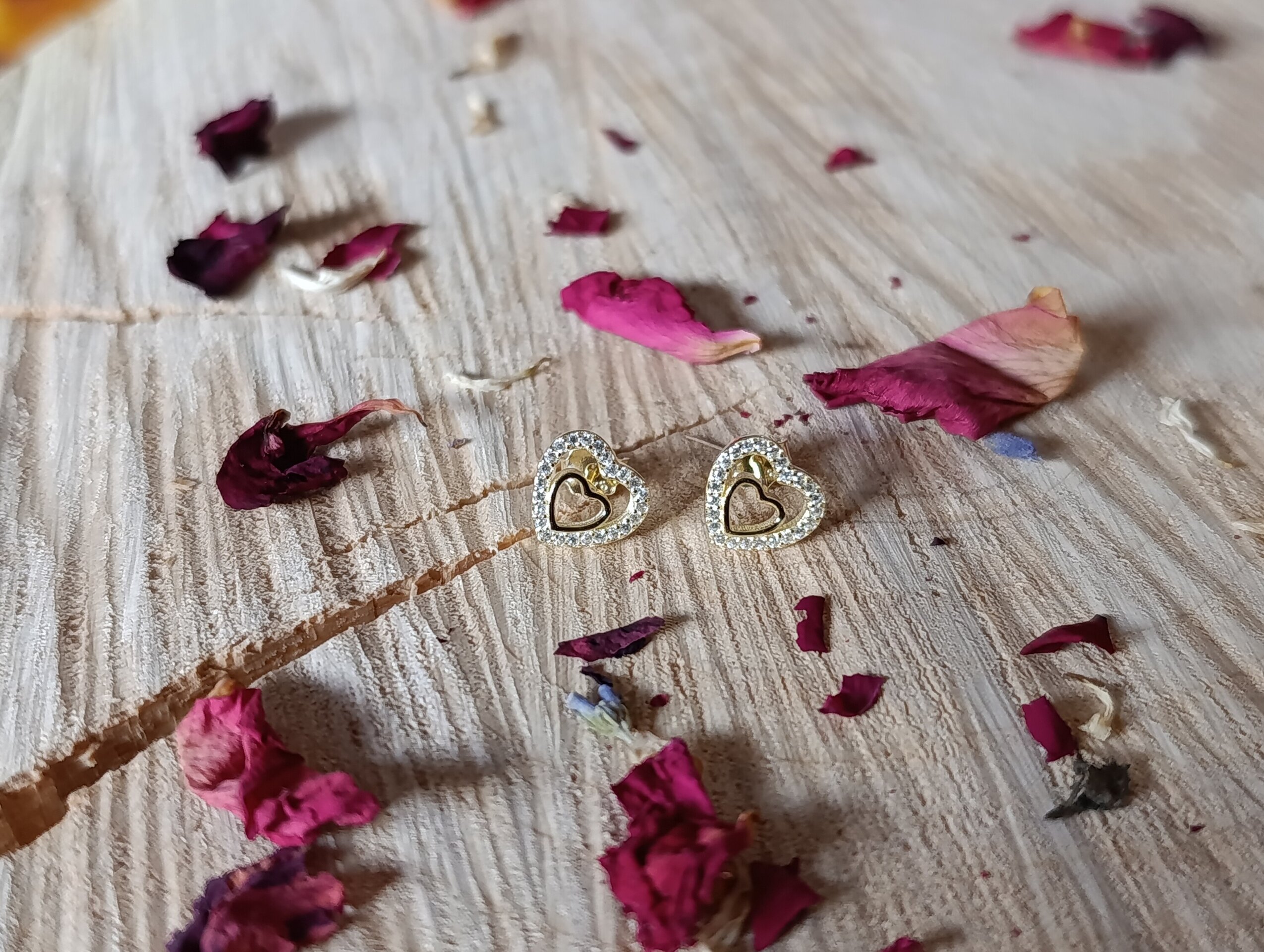 Pendientes Corazones baño de oro - 6