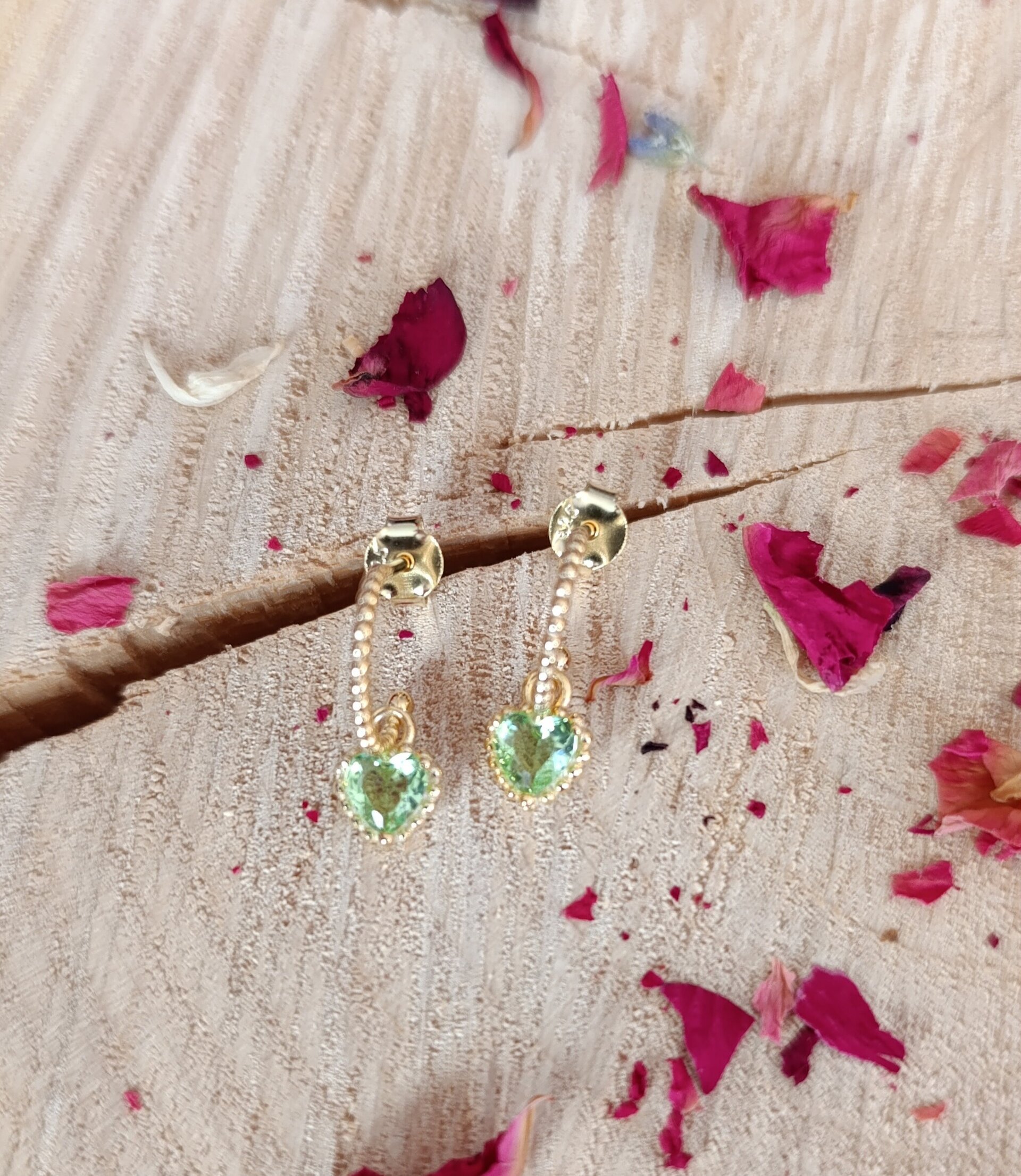 Pendientes Corazón de la Amazonia en Plata de Ley y Baño de Oro - 8