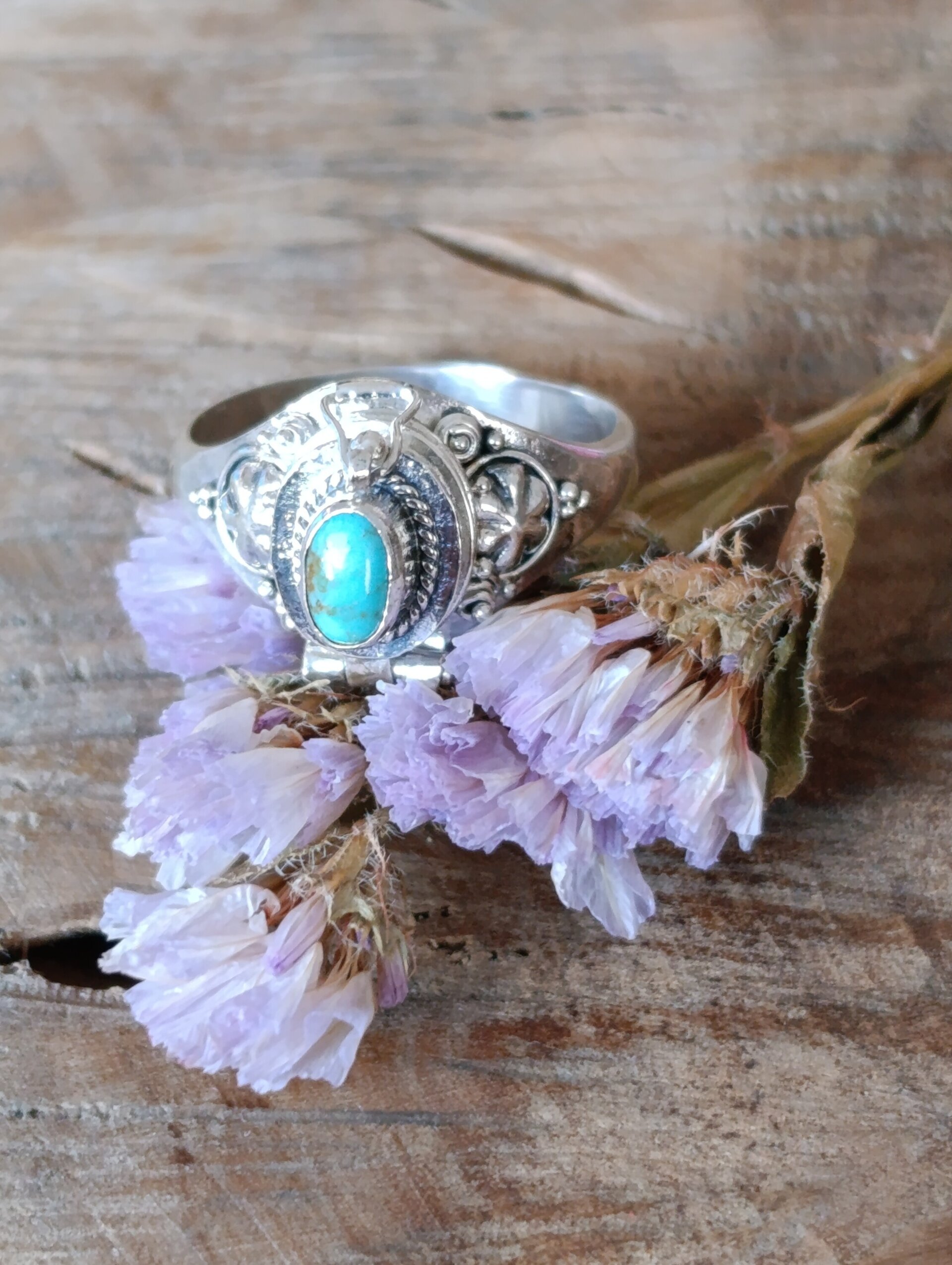 Anillo Nenúfar - Plata y Turquesa - 5