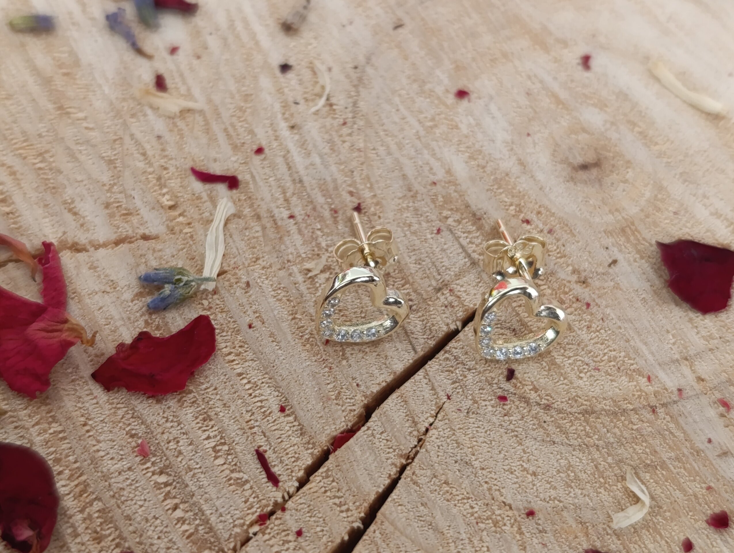 Pendientes Corazón Baño de Oro - 2