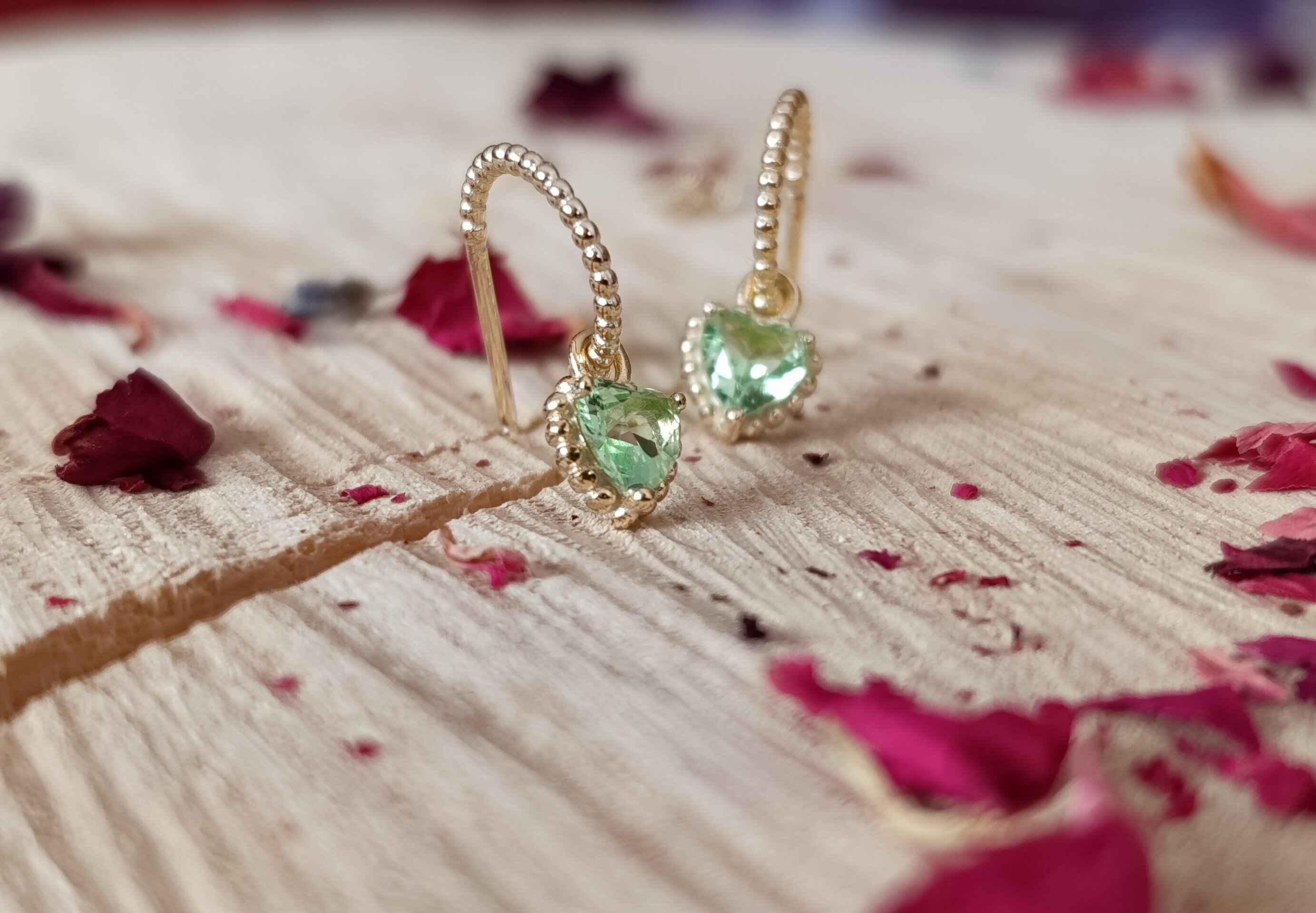 Pendientes Corazón de la Amazonia en Plata de Ley y Baño de Oro - 7