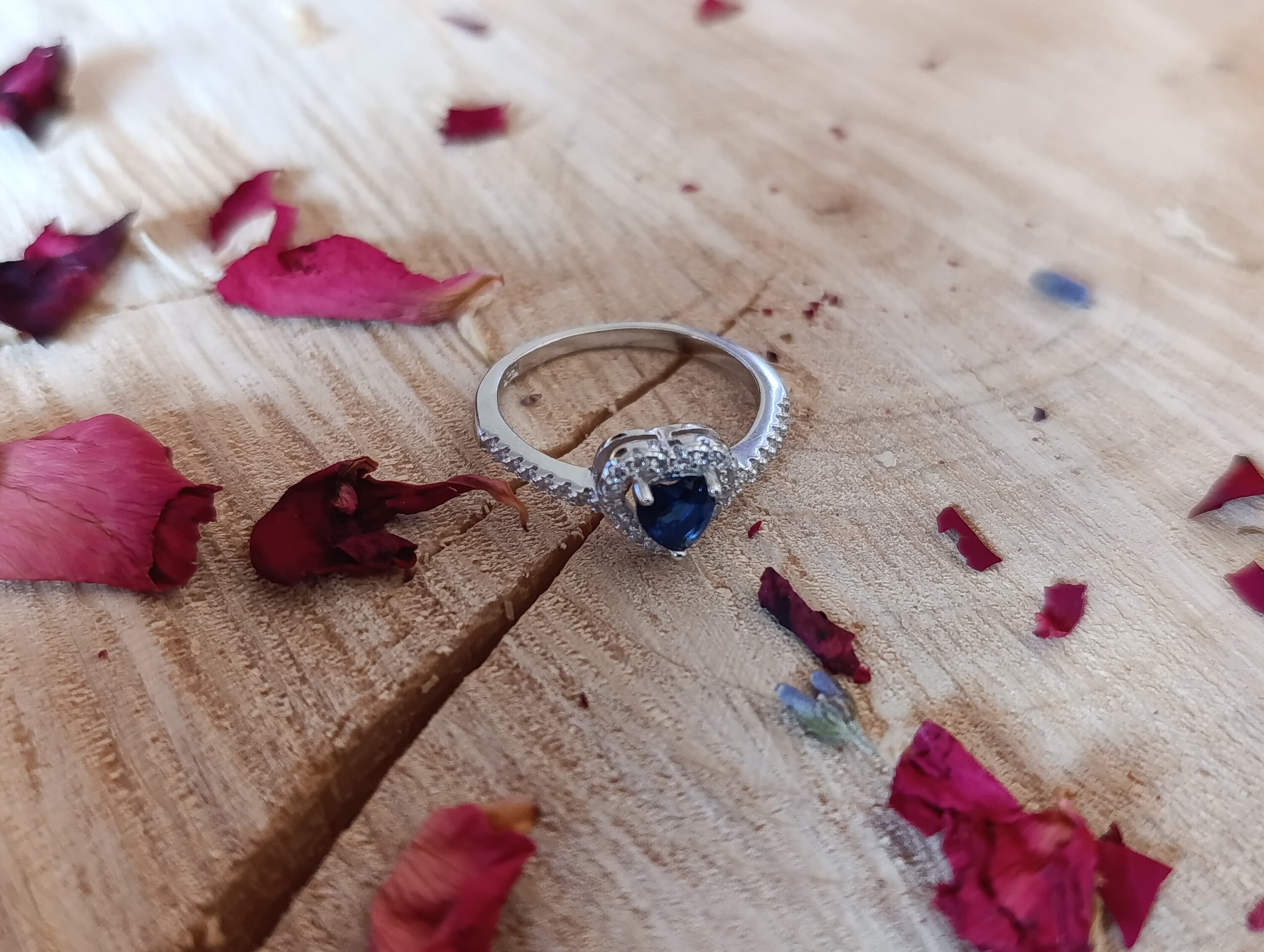 Anillo Corazón del Océano de Plata de Ley 925 - 5