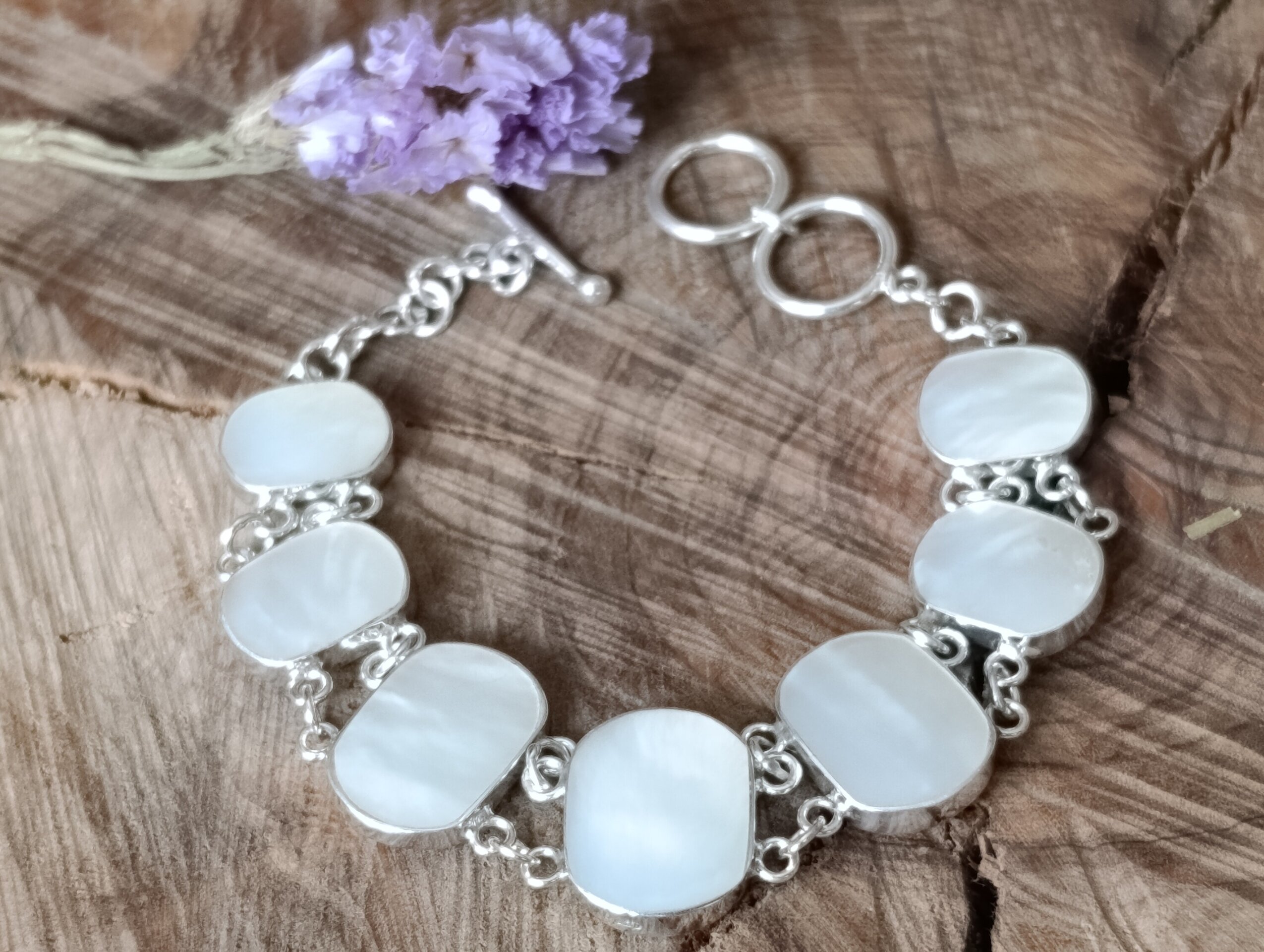 Pulsera azahar Plata y nácar - 2