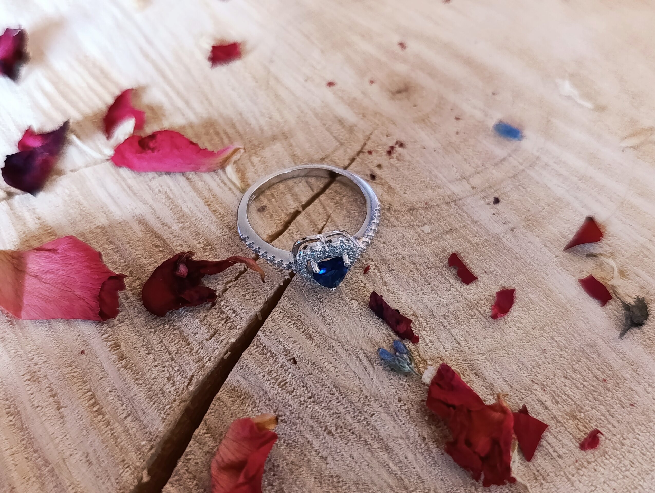 Anillo Corazón del Océano de Plata de Ley 925 - 8