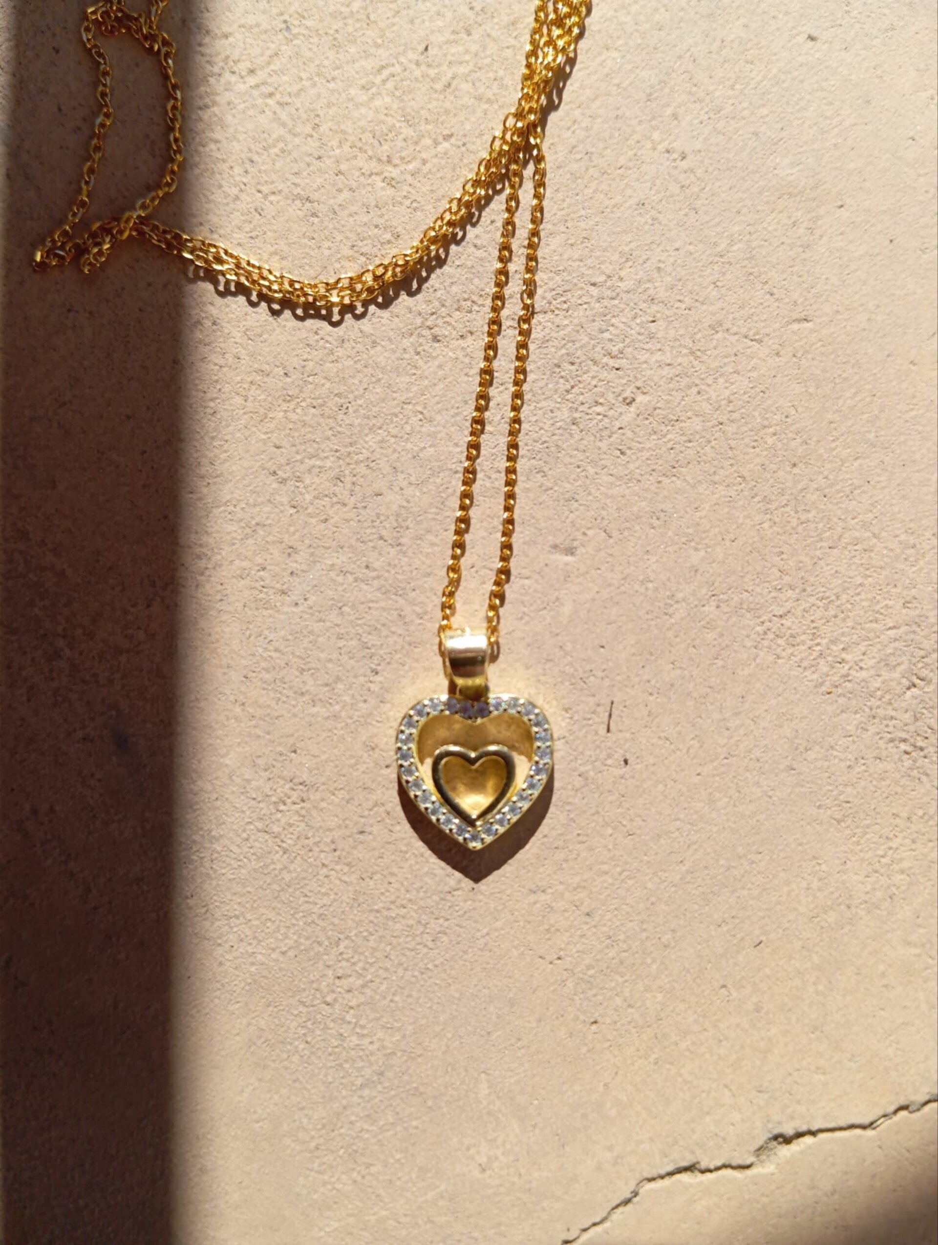 Colgante Corazones Baño de oro - 3